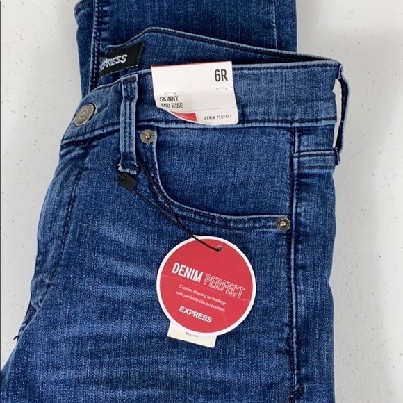 Express Mid Rise Denim Perfect Skinny Jean - Picture 6 of 7
